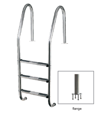 Merdevine Standard 3 stepenika AISI 304 gum step Flanša – EKO